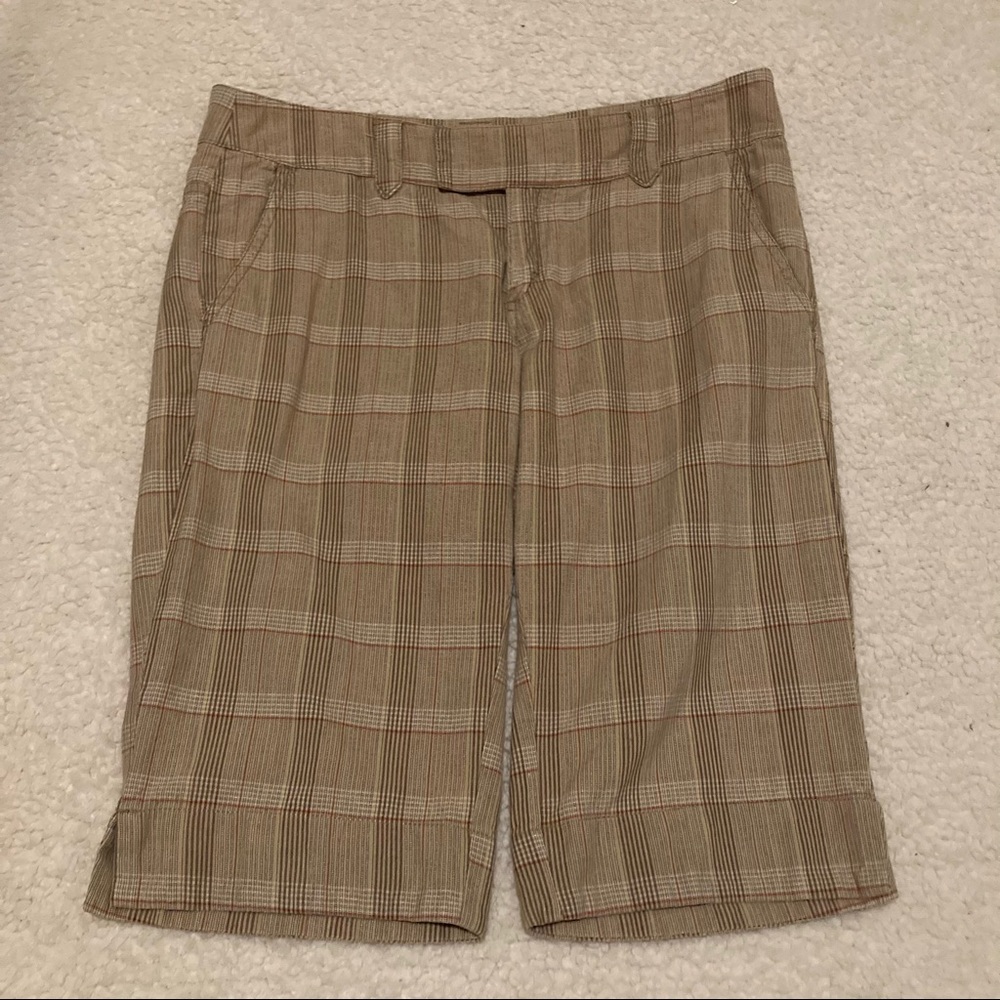 Billabong brown plaid Bermuda shorts